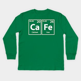 Cafe (Ca-Fe) Periodic Elements Spelling Kids Long Sleeve T-Shirt